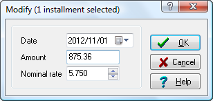 Modify Installment